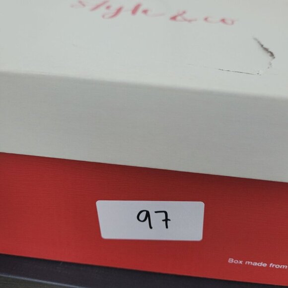 NWT Style & Co Black Knee-High Faux Leather Boots Women Straps & Side Zipper - Picture 9 of 9